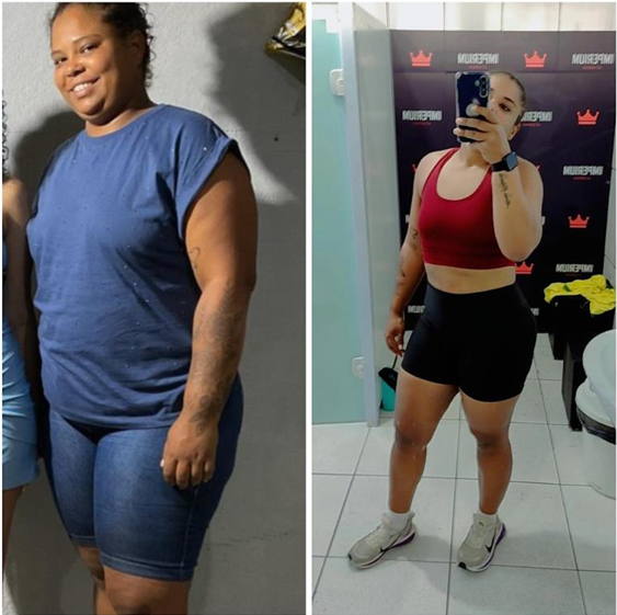 Antes e depois de transformação completa