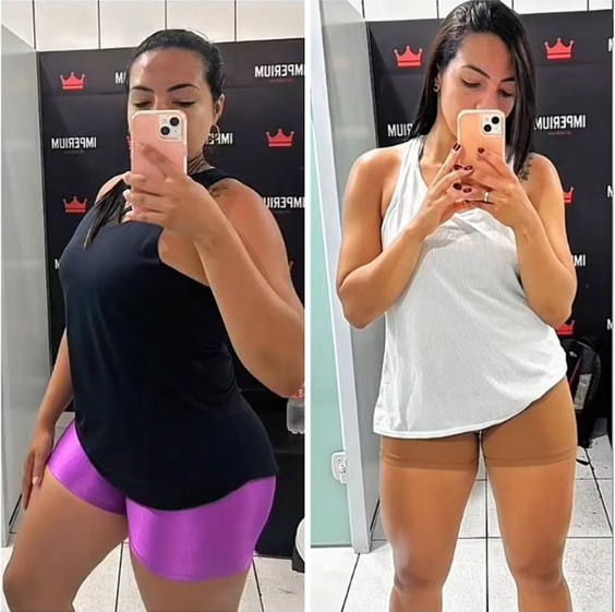 Antes e depois no provador
