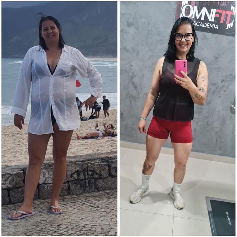 Antes e depois de transformação completa